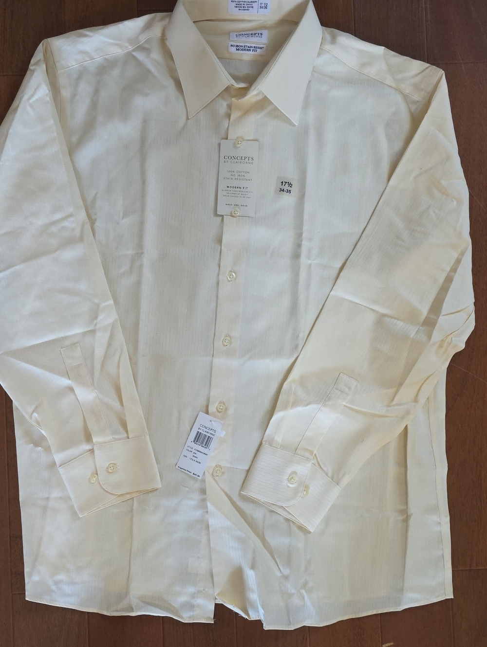 Liz Claiborne Cream Long-Sleeve Dress Shirt